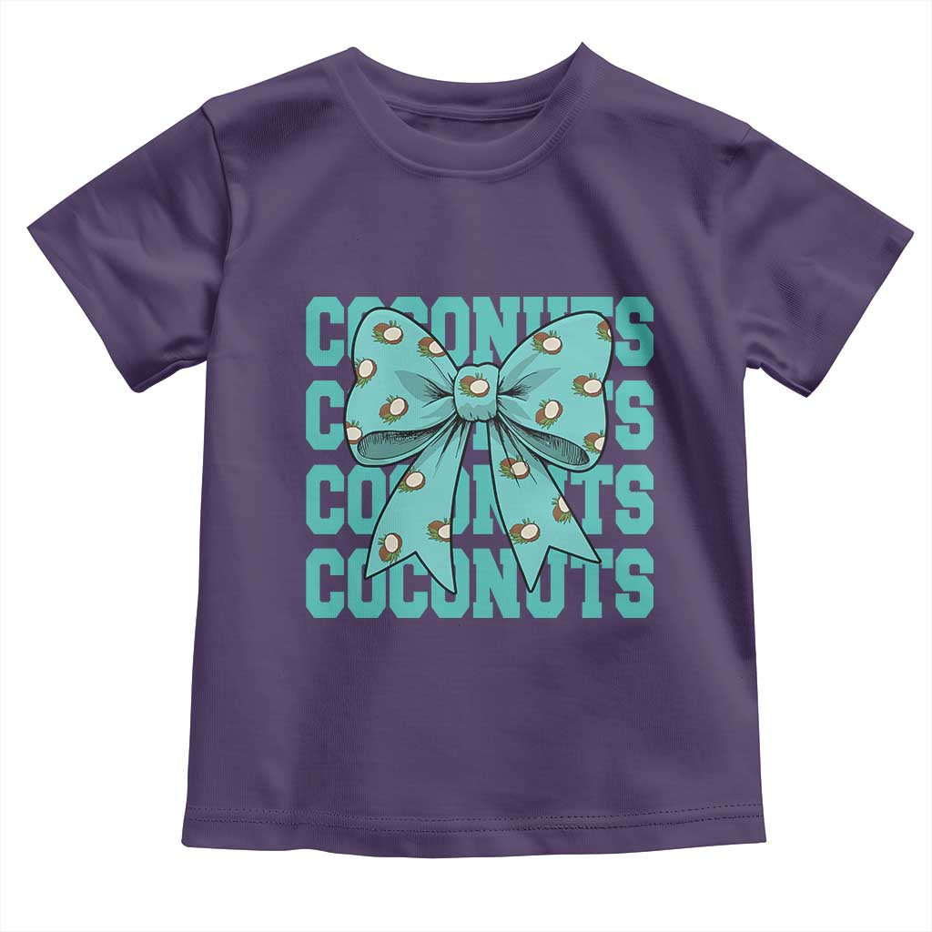 Retro Coconuts Coquette Bow Toddler T Shirt Summer Beach Coconut Fruit Humor