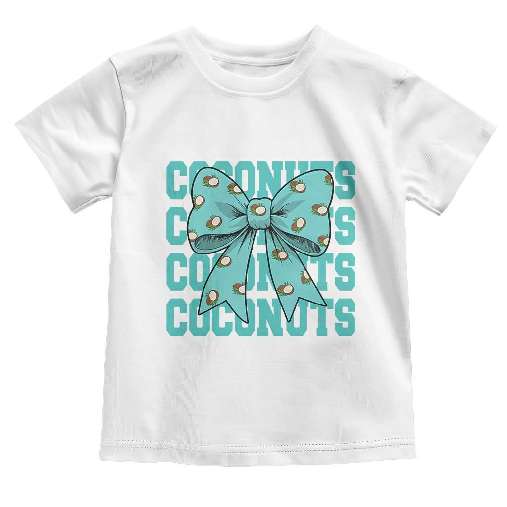 Retro Coconuts Coquette Bow Toddler T Shirt Summer Beach Coconut Fruit Humor