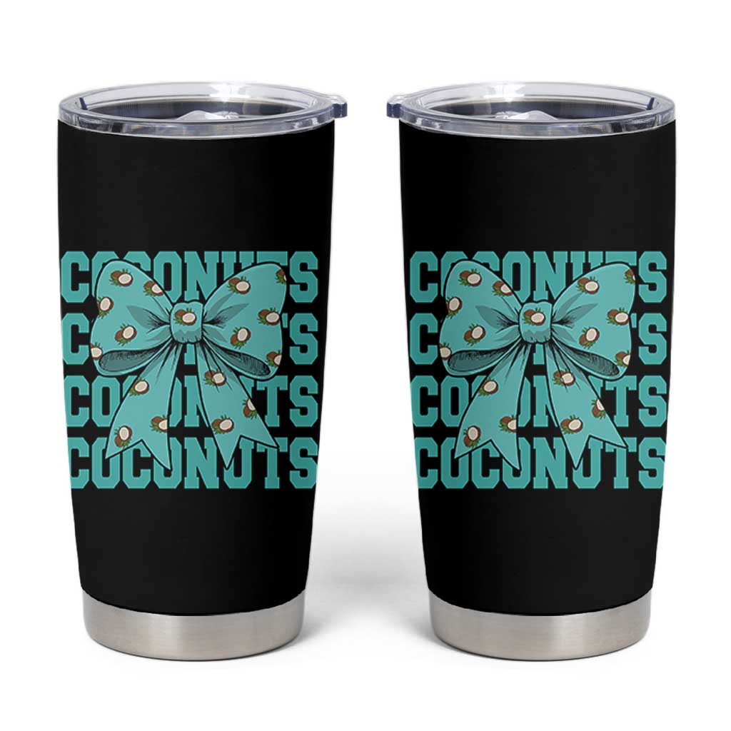 Retro Coconuts Coquette Bow Tumbler Cup Summer Beach Coconut Fruit Humor