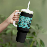 Retro Coconuts Coquette Bow Tumbler With Handle Summer Beach Coconut Fruit Humor