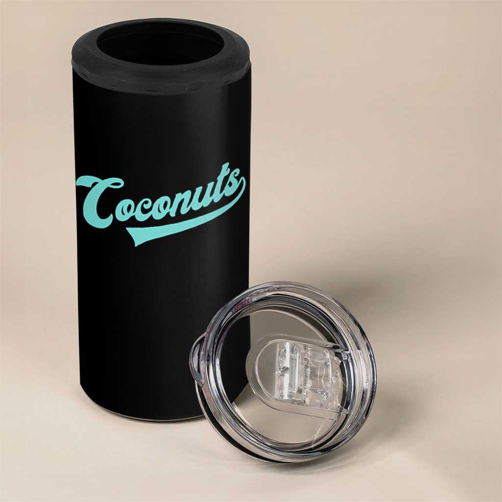 Vintage Coconut 4 in 1 Can Cooler Tumbler Retro Throwback Popular Fruit Humor Coconuts Classic