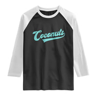 Vintage Coconut Raglan Shirt Retro Throwback Popular Fruit Humor Coconuts Classic