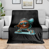 Coconut Baseball Player Throw Blanket Funny Baseball Drip Ice Cream Fruit Humor