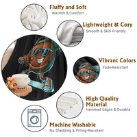 Coconut Baseball Player Throw Blanket Funny Baseball Drip Ice Cream Fruit Humor