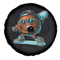 Coconut Baseball Player Spare Tire Cover Funny Baseball Drip Ice Cream Fruit Humor