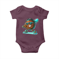 Coconut Baseball Player Baby Onesie Funny Baseball Drip Ice Cream Fruit Humor