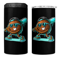 Coconut Baseball Player 4 in 1 Can Cooler Tumbler Funny Baseball Drip Ice Cream Fruit Humor