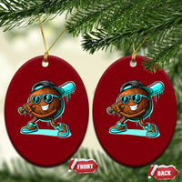 Coconut Baseball Player Ceramic Ornament Funny Baseball Drip Ice Cream Fruit Humor