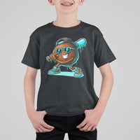 Coconut Baseball Player T Shirt For Kid Funny Baseball Drip Ice Cream Fruit Humor
