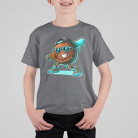 Coconut Baseball Player T Shirt For Kid Funny Baseball Drip Ice Cream Fruit Humor