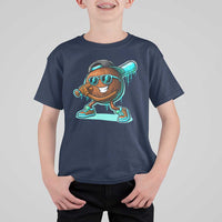 Coconut Baseball Player T Shirt For Kid Funny Baseball Drip Ice Cream Fruit Humor