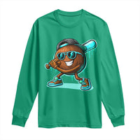 Coconut Baseball Player Long Sleeve Shirt Funny Baseball Drip Ice Cream Fruit Humor