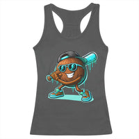 Coconut Baseball Player Racerback Tank Top Funny Baseball Drip Ice Cream Fruit Humor