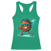 Coconut Baseball Player Racerback Tank Top Funny Baseball Drip Ice Cream Fruit Humor