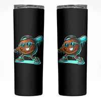 Coconut Baseball Player Skinny Tumbler Funny Baseball Drip Ice Cream Fruit Humor
