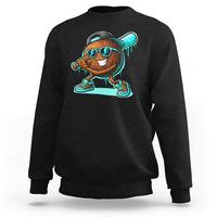 Coconut Baseball Player Sweatshirt Funny Baseball Drip Ice Cream Fruit Humor