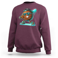 Coconut Baseball Player Sweatshirt Funny Baseball Drip Ice Cream Fruit Humor
