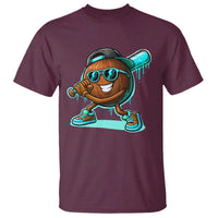 Coconut Baseball Player T Shirt Funny Baseball Drip Ice Cream Fruit Humor