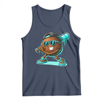 Coconut Baseball Player Tank Top Funny Baseball Drip Ice Cream Fruit Humor