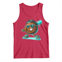 Coconut Baseball Player Tank Top Funny Baseball Drip Ice Cream Fruit Humor