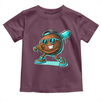 Coconut Baseball Player Toddler T Shirt Funny Baseball Drip Ice Cream Fruit Humor