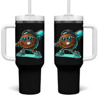 Coconut Baseball Player Tumbler With Handle Funny Baseball Drip Ice Cream Fruit Humor