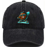 Coconut Baseball Player Washed Cotton Baseball Cap Funny Baseball Drip Ice Cream Fruit Humor