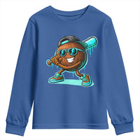Coconut Baseball Player Youth Sweatshirt Funny Baseball Drip Ice Cream Fruit Humor