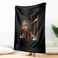 Dabbing Coconut Throw Blanket Retro American Flag Fruit Lover