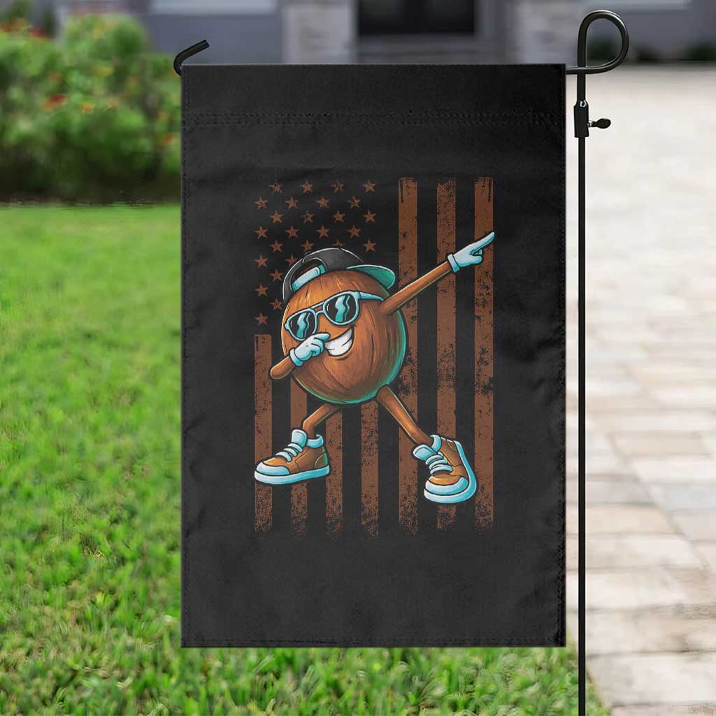 Dabbing Coconut Garden Flag Retro American Flag Fruit Lover