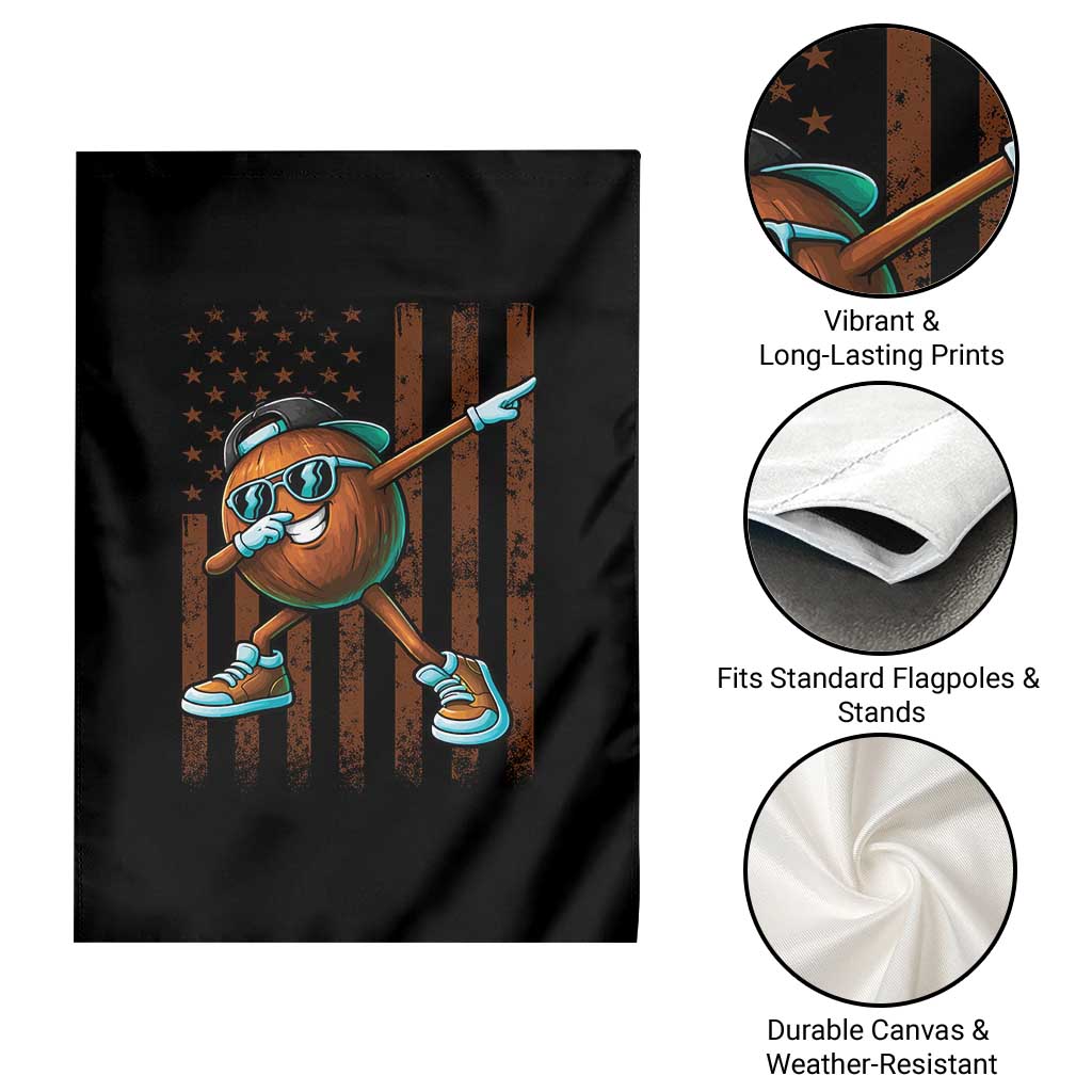 Dabbing Coconut Garden Flag Retro American Flag Fruit Lover