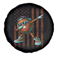 Dabbing Coconut Spare Tire Cover Retro American Flag Fruit Lover