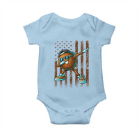 Dabbing Coconut Baby Onesie Retro American Flag Fruit Lover