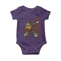 Dabbing Coconut Baby Onesie Retro American Flag Fruit Lover