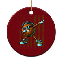 Dabbing Coconut Ceramic Ornament Retro American Flag Fruit Lover