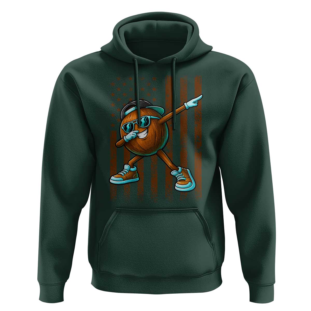 Dabbing Coconut Hoodie Retro American Flag Fruit Lover