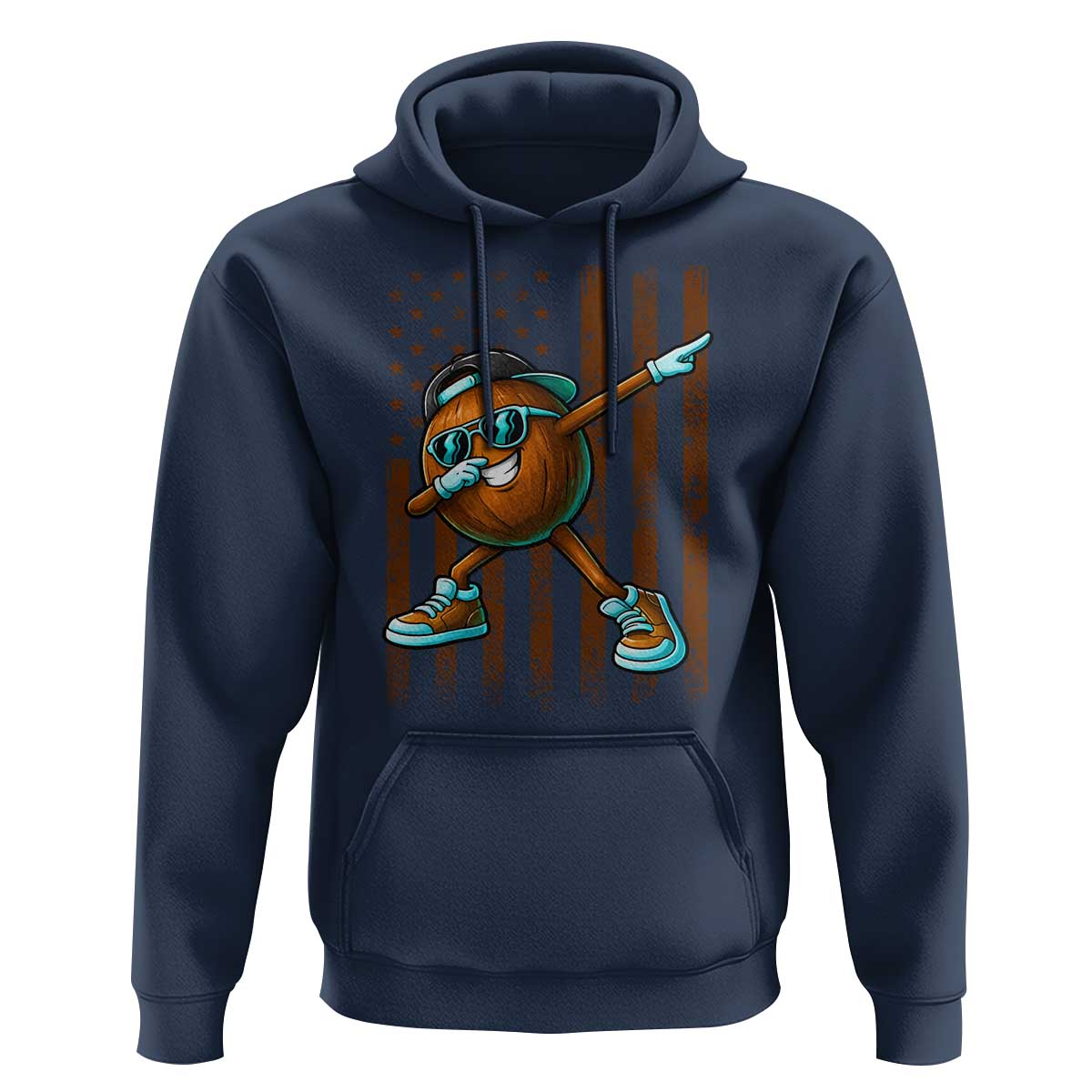 Dabbing Coconut Hoodie Retro American Flag Fruit Lover