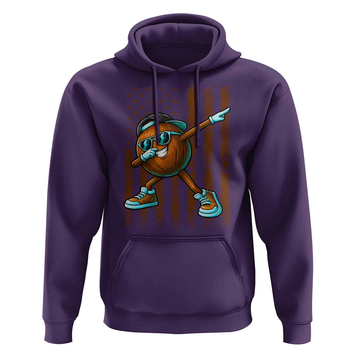 Dabbing Coconut Hoodie Retro American Flag Fruit Lover