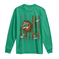 Dabbing Coconut Long Sleeve Shirt Retro American Flag Fruit Lover