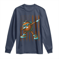 Dabbing Coconut Long Sleeve Shirt Retro American Flag Fruit Lover