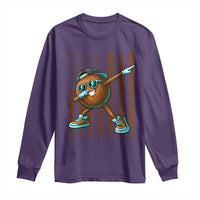 Dabbing Coconut Long Sleeve Shirt Retro American Flag Fruit Lover