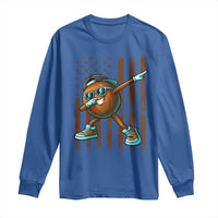 Dabbing Coconut Long Sleeve Shirt Retro American Flag Fruit Lover
