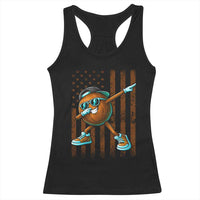 Dabbing Coconut Racerback Tank Top Retro American Flag Fruit Lover