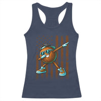 Dabbing Coconut Racerback Tank Top Retro American Flag Fruit Lover