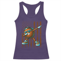 Dabbing Coconut Racerback Tank Top Retro American Flag Fruit Lover