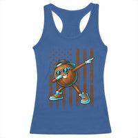 Dabbing Coconut Racerback Tank Top Retro American Flag Fruit Lover
