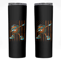 Dabbing Coconut Skinny Tumbler Retro American Flag Fruit Lover