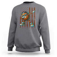 Dabbing Coconut Sweatshirt Retro American Flag Fruit Lover