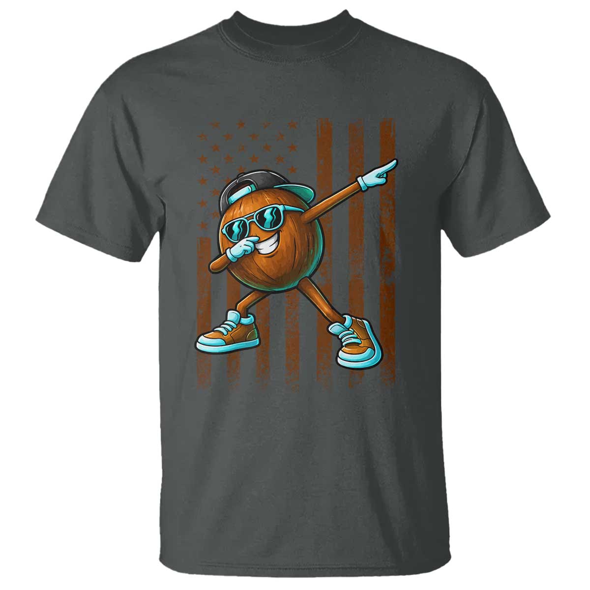 Dabbing Coconut T Shirt Retro American Flag Fruit Lover