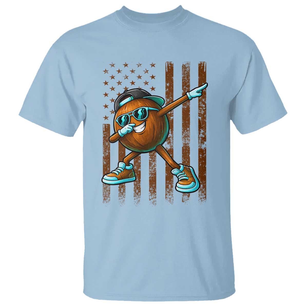 Dabbing Coconut T Shirt Retro American Flag Fruit Lover